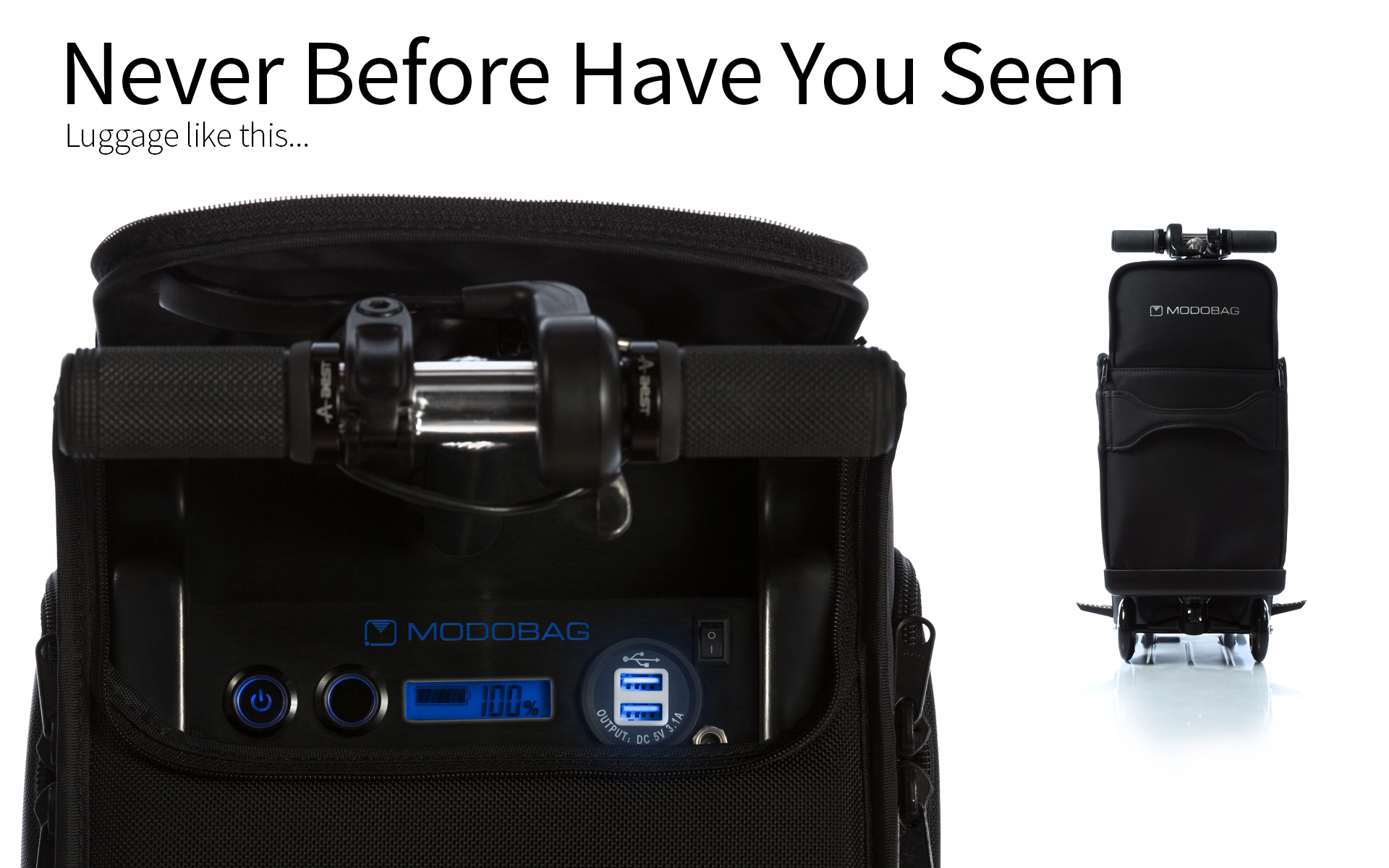 Modobag The World S Only Motorized Smart Connected Carry On Modobag Seat